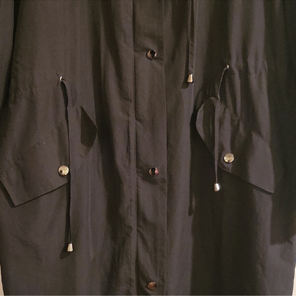 Zara Basic Outerwear Black Light Weight Button Do… - image 3